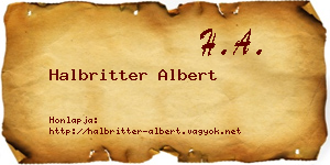 Halbritter Albert névjegykártya