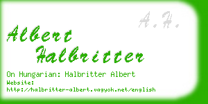 albert halbritter business card